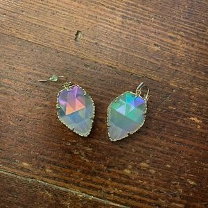 Kendra Scott gold iridescent earrings